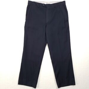 Santorelli Dress Pants Mens 34 Navy Blue Romeo 100% Virgin Wool Luxury Serge